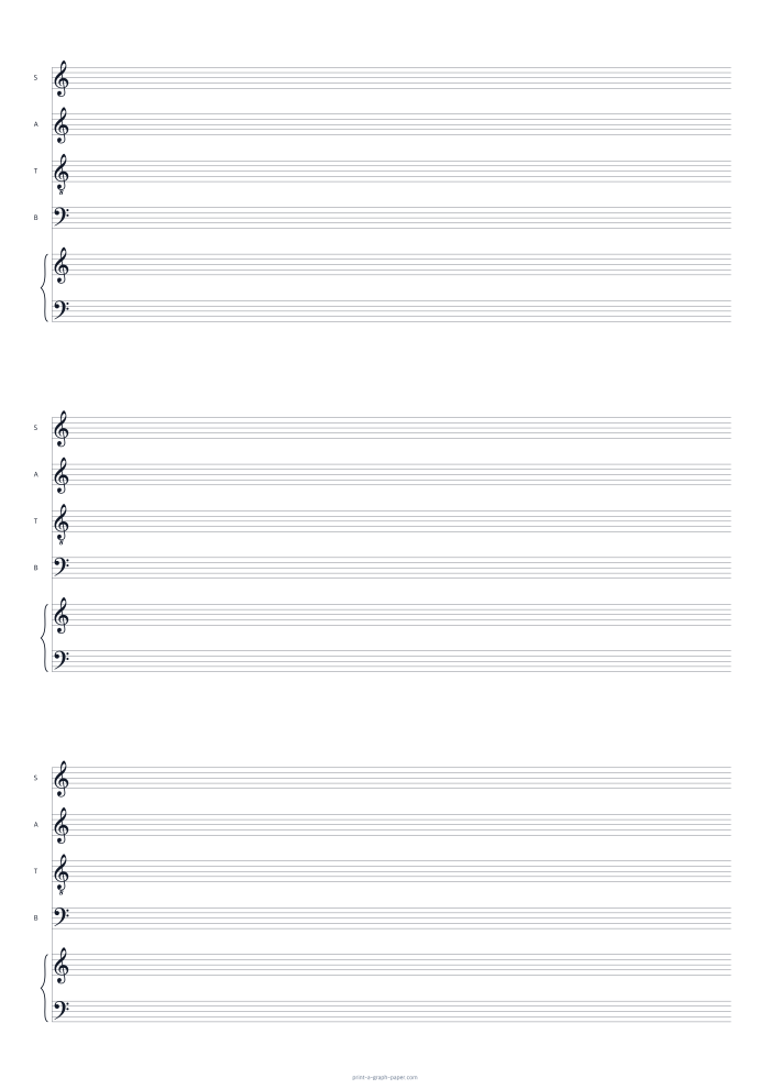 A3 portrait satb and piano staff paper preview