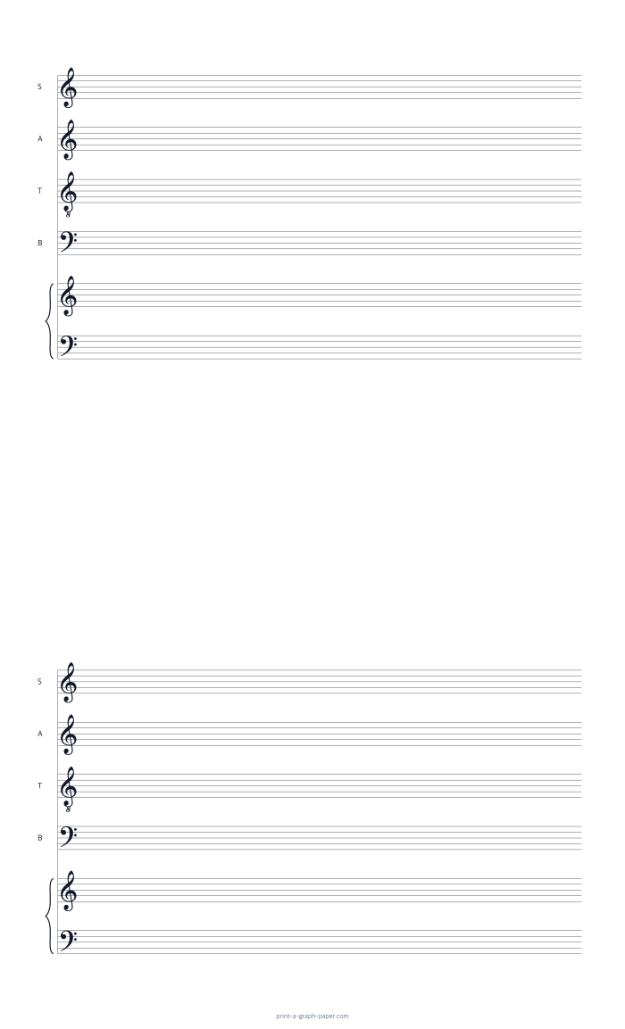 US Legal portrait satb and piano staff paper preview