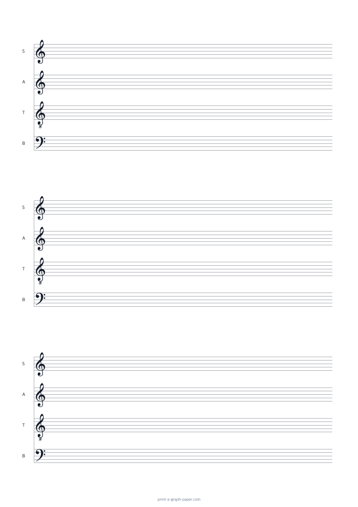 SATB Choir Staff Paper — A4