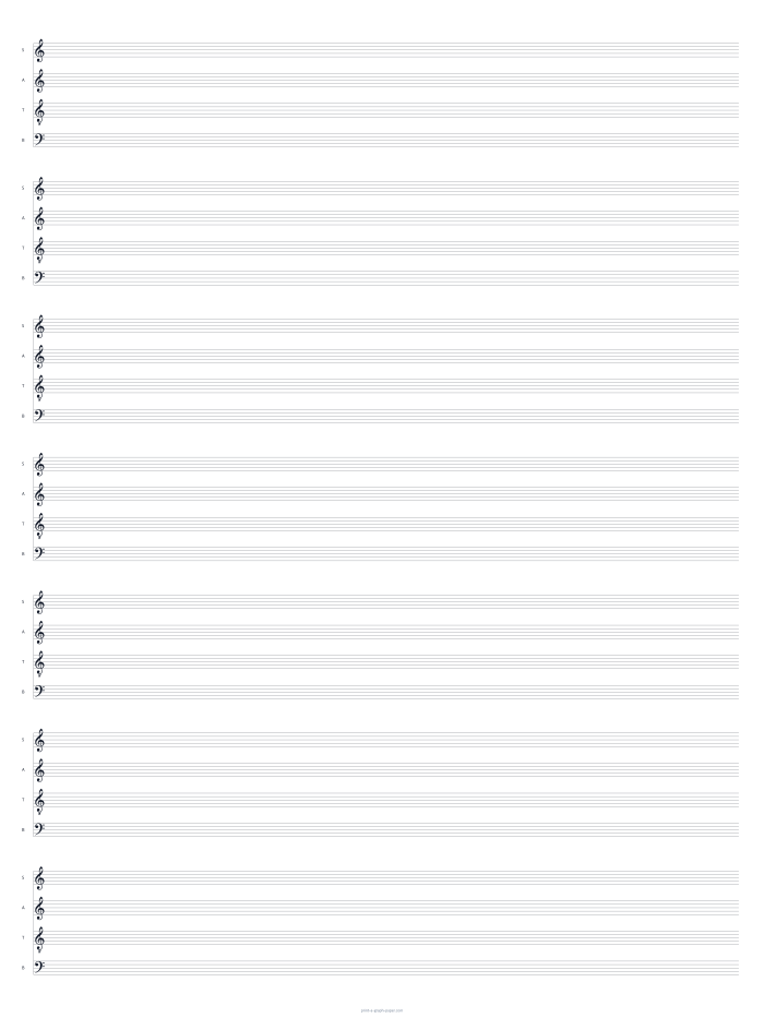 18 × 24 Poster portrait satb choir staff paper preview