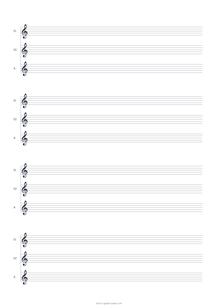 SSA Choir Staff Paper, A4 preview