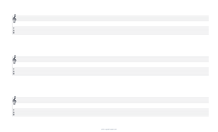 US Legal landscape treble clef and 7-string tab paper preview