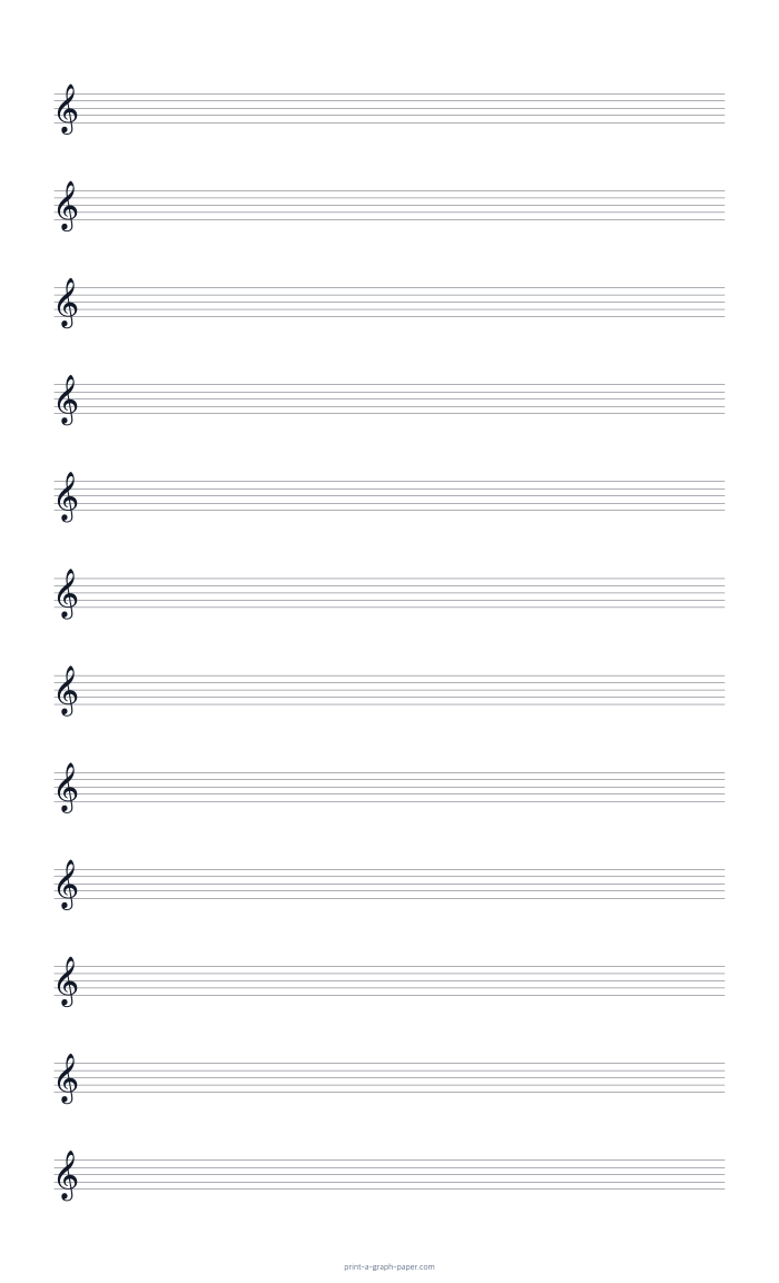 US Legal portrait treble clef staff paper preview