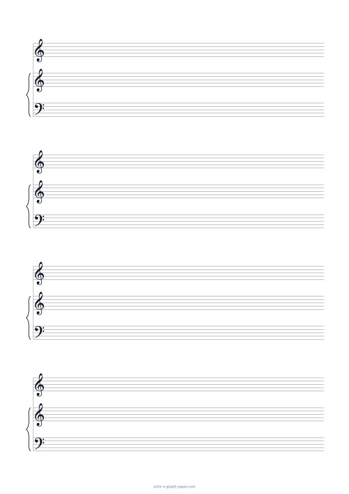 Voice and Piano Staff Paper, A4 preview