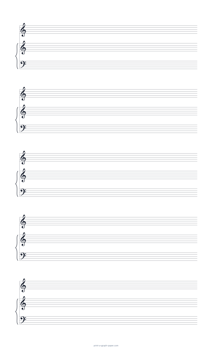 US Legal portrait voice and piano staff paper preview