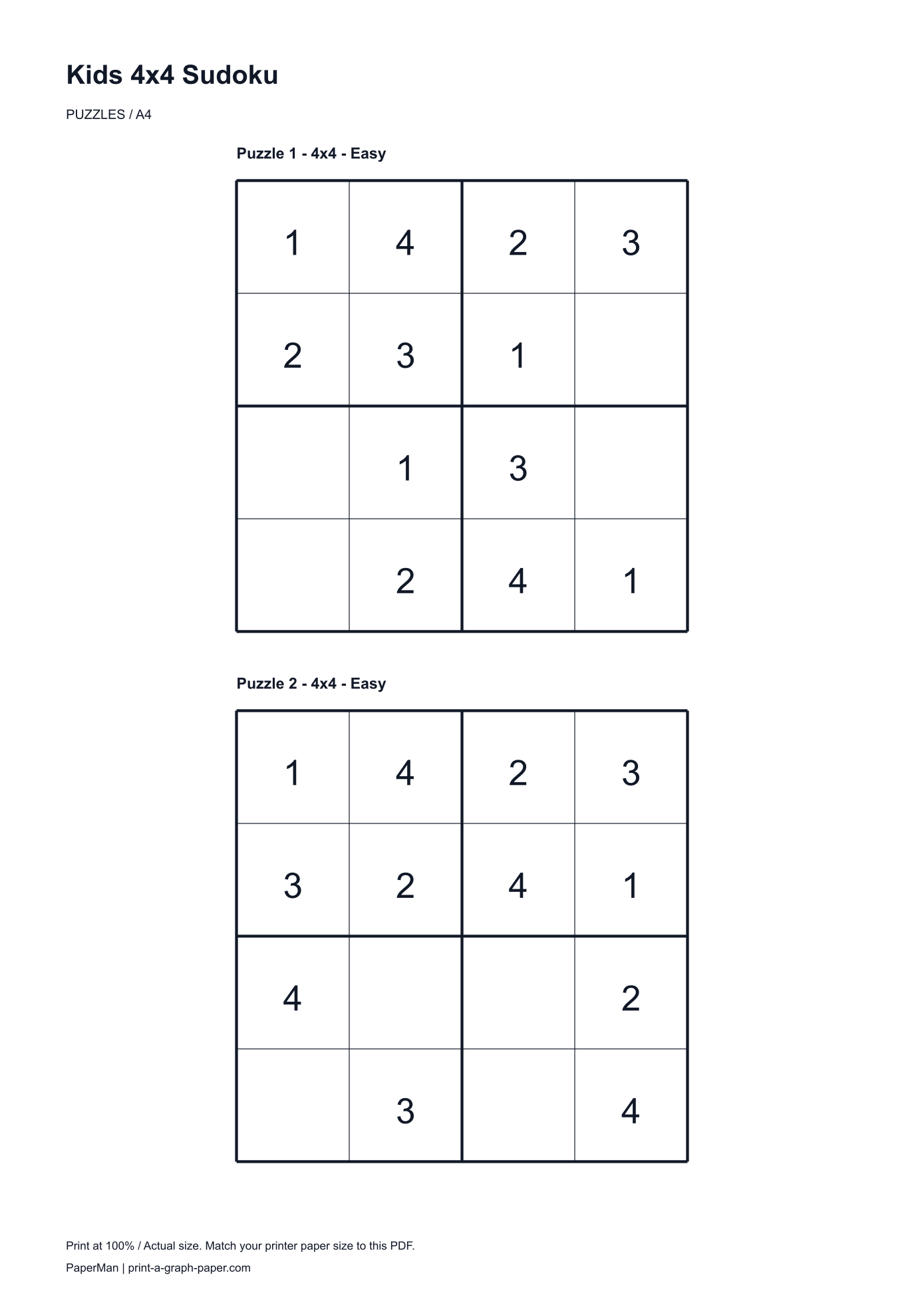 Printable Sudoku for kids worksheet preview